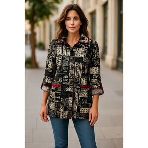 Moonlight Fashion Y & S Design Jacket Art To Wear Mix Media Print Small Jacket
